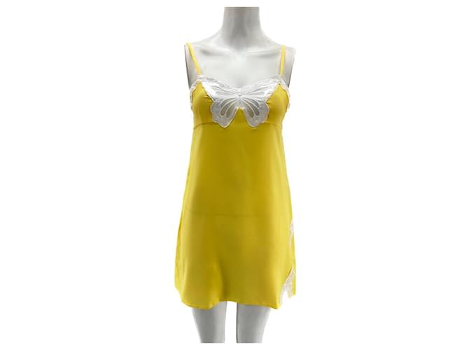 Autre Marque NON SIGNE / UNSIGNED  Dresses T.International S Polyester Yellow  ref.1417096