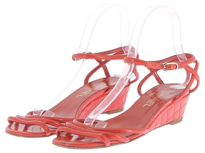 Chanel Sandalen T.EU 38 Leder Orange