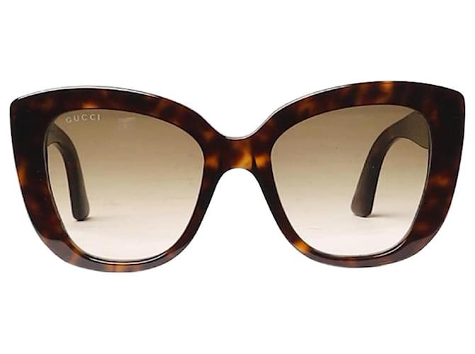 Gucci Lunettes de soleil œil-de-chat oversize en écaille de tortue marron Acetate  ref.1417176