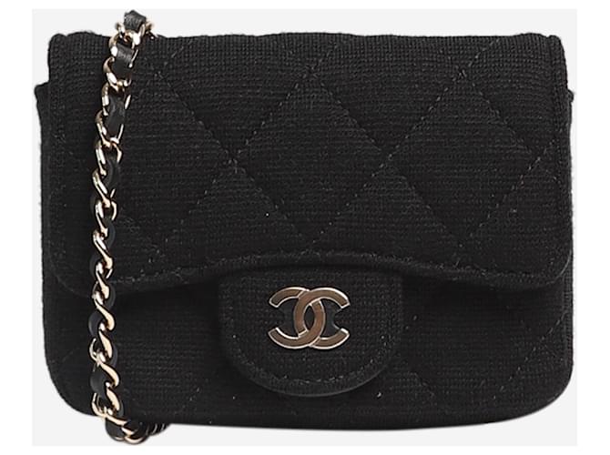 Chanel Black 2020 micro Classic Single Flap bag  ref.1417197