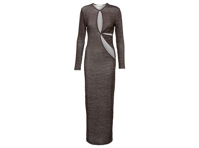 Autre Marque Christopher Esber Crochet Anglaise Kleid Braun