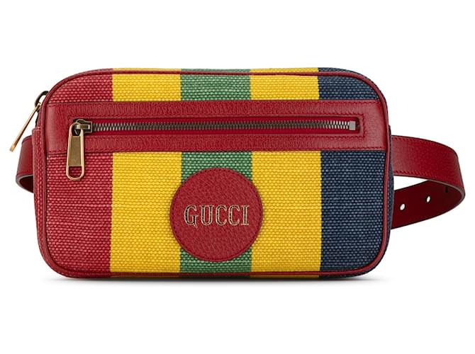 Gucci Red Baiadera Stripe Belt Bag Pony-style calfskin Cloth  ref.1417292