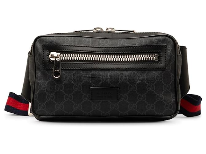 Marsupio Gucci GG Supreme Web Nero Tela Panno  ref.1417356