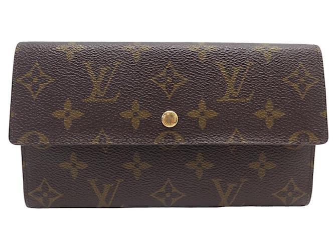 Louis Vuitton VINTAGE PORTEFEUILLE LOUI S VUITTON SARAH EN TOILE MONOGRAMME M60531 WALLET Marron  ref.1417423