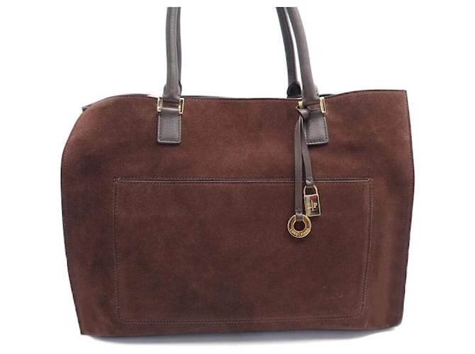 SAC A MAIN LORO PIANA CABAS FAE5398 EN DAIM MARRON SUEDE HAND BAG PURSE  ref.1417431