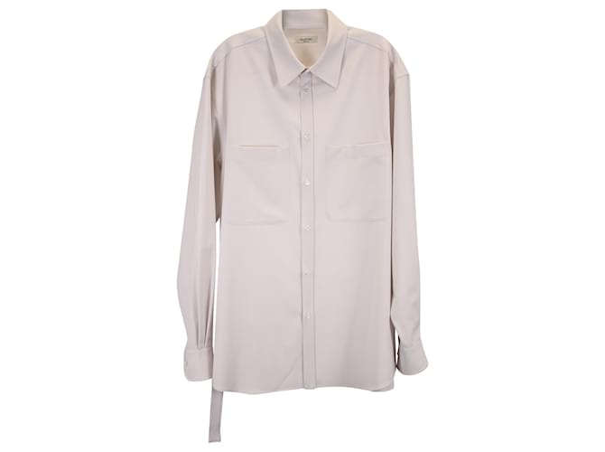 Valentino Garavani Valentino Pocket Shirt in White Cotton Cream  ref.1417483