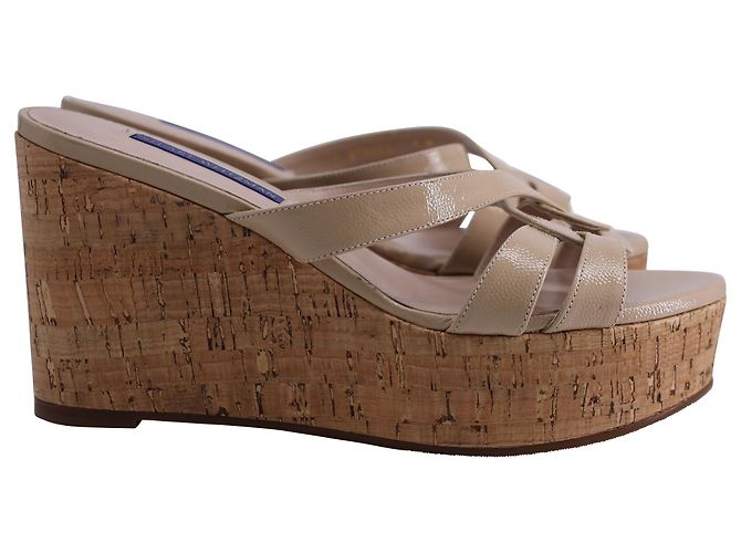 Sandali con zeppa Cadence Stuart Weitzman in pelle beige