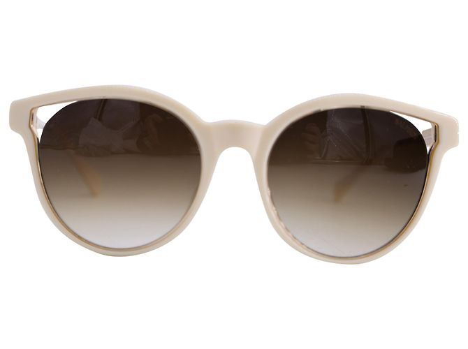 Balmain BL2507 Óculos de Sol Redondos em Acetato Branco