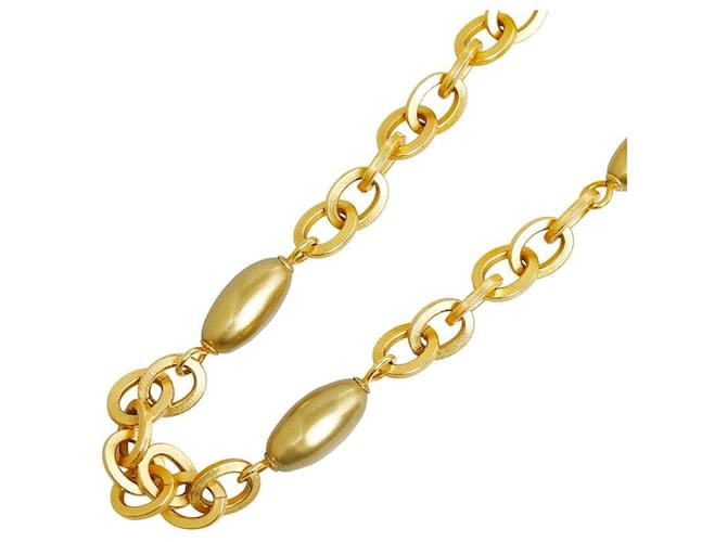 Chanel Coco Mark Gold Plated Necklace in Very Good Condition Golden Metal  ref.1417602