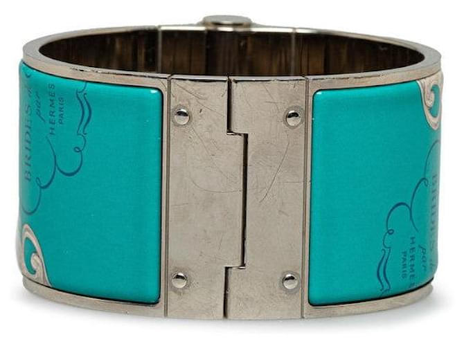 Hermès Hermes Multicolor Metal Enamel Bangle 3.6cm 16.5cm in Very Good Condition Silvery  ref.1417603