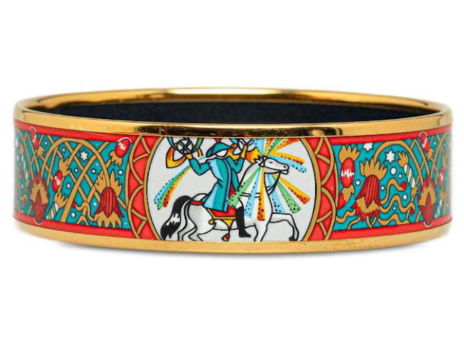 Hermès Hermes Wide Enamel Bangle Enamel Bangle in Good condition Golden  ref.1417613