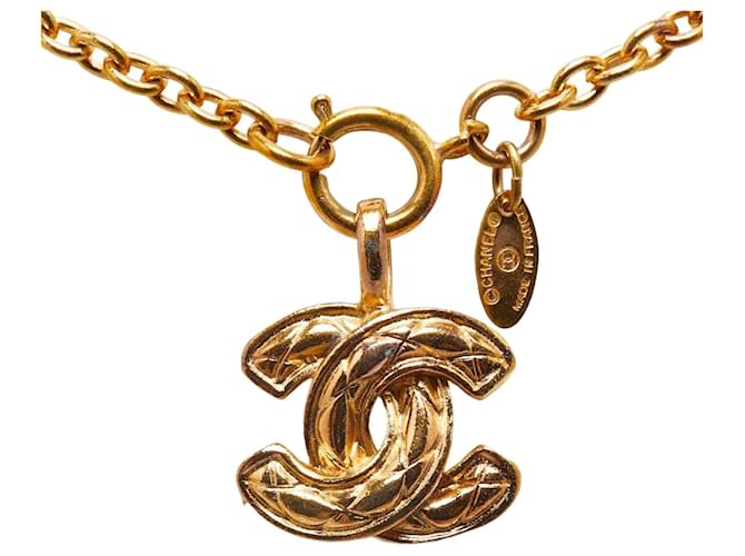 Chanel Vintage Coco Mark Chain Necklace Gold Plated in Very Good Condition Golden Metal  ref.1417719