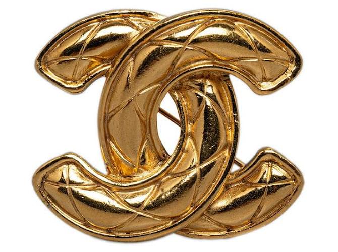 Chanel CC Matelasse Brooch  Metal Brooch in Good condition  ref.1417722