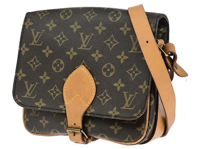 Cartouchiere Louis Vuitton Cartouchière Castaño Lienzo  ref.1417738