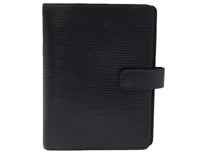 Funda de agenda Louis Vuitton Negro Cuero  ref.1417745