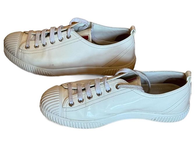 Prada Sneakers Weiß Polyester Größe 37