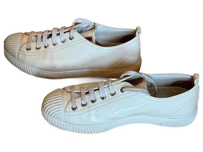 Prada Sneakers White Polyester  ref.1417750