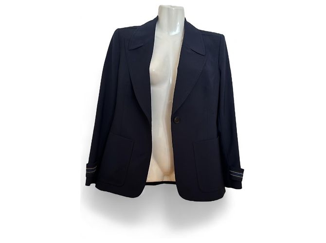 Fendi Navy Blue Wool Pantsuit
