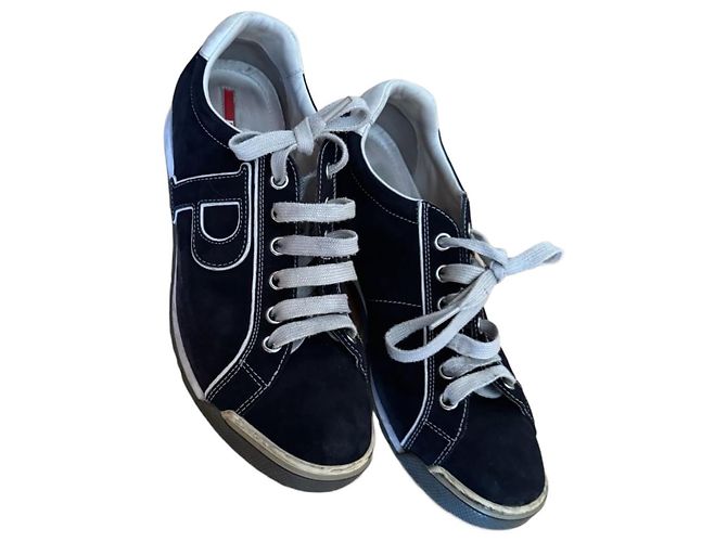 Baskets Prada en cuir noir