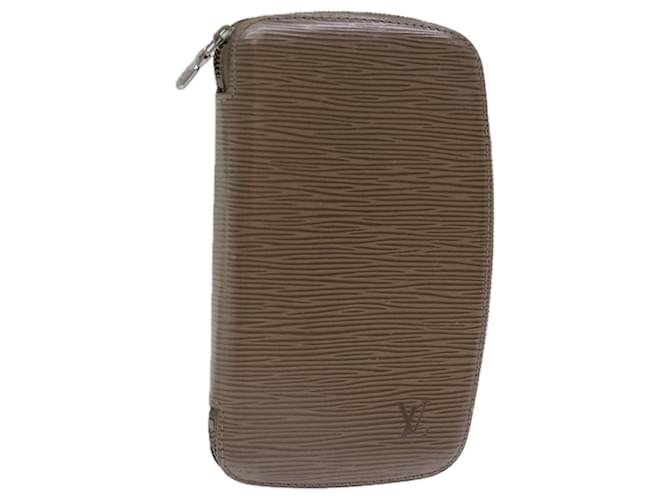 LOUIS VUITTON Portefeuille Epi Agenda Geod Poivre gris M6387C LV Auth 76902 Cuir Marron  ref.1417779