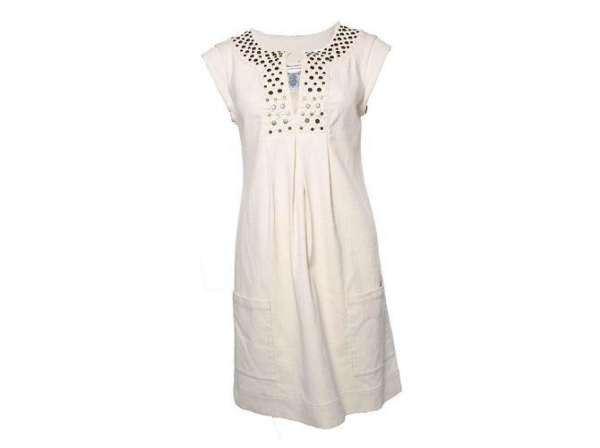 Autre Marque Diane von Furstenberg, Vestido bege sem mangas