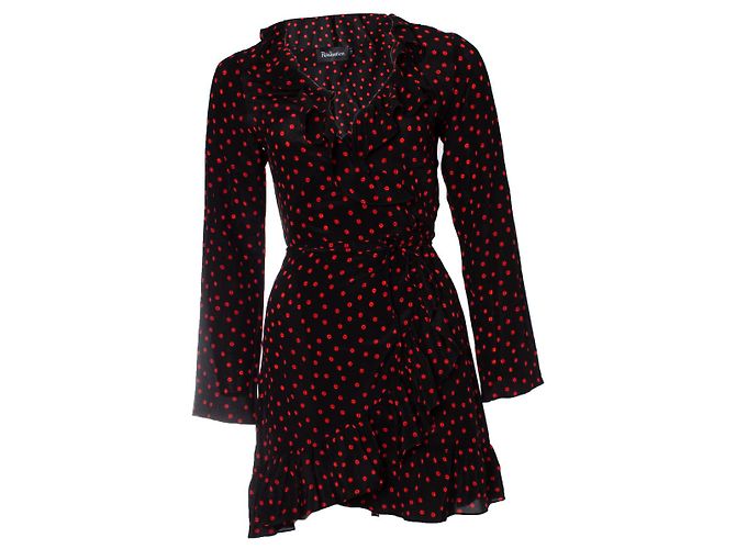 Autre Marque Realização, vestido preto com bolinhas