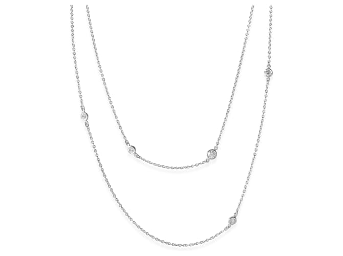 TIFFANY & CO. Collier saupoudré de diamants Elsa Peretti par cour 0.51 ctw Platine  ref.1417888