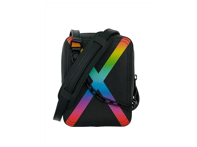 Louis Vuitton Virgil Abloh Rainbow Danube Messenger Black Leather  ref.1417955