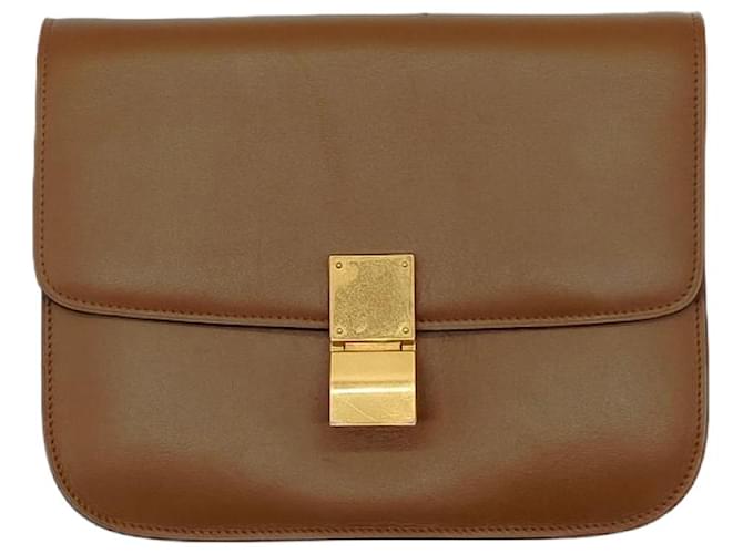 Céline Celine Classic Box Umhängetasche für Teenager Braun Leder  ref.1417965