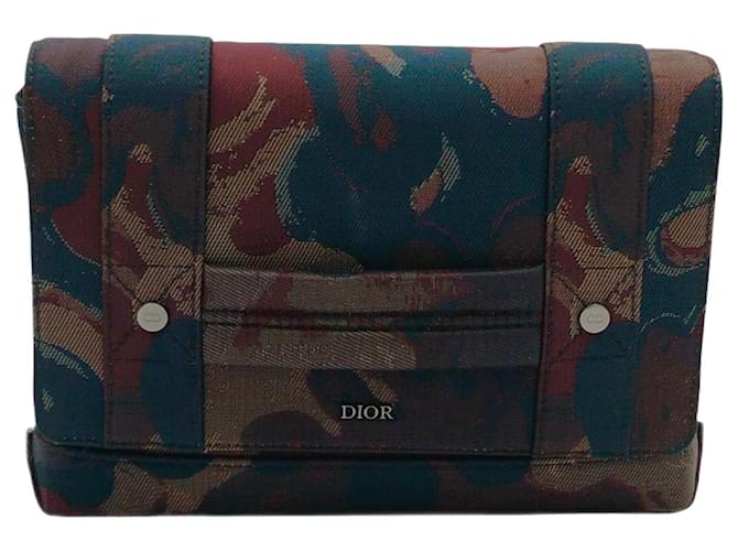 Dior x Peter Doig brown shoulder bag Cloth  ref.1417976