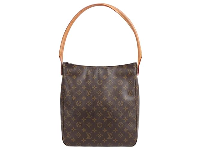 Looping Bolso de hombro GM con bucle de lona con monograma de Louis Vuitton M51145 Castaño Cuero  ref.1418018