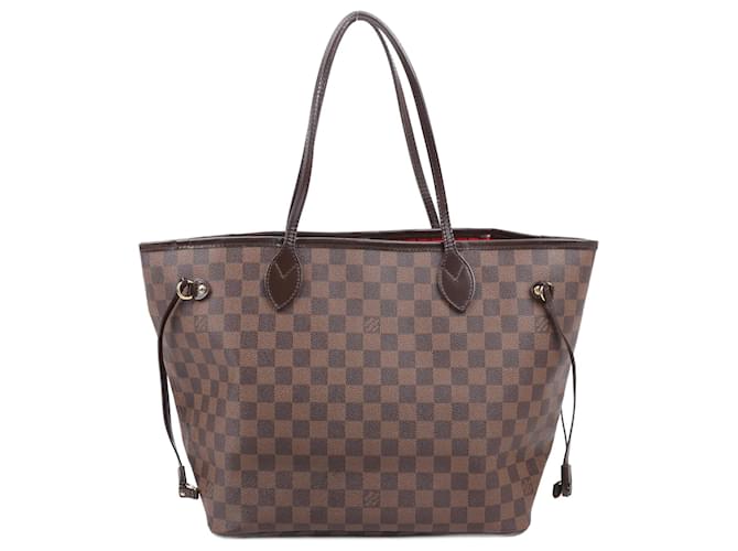 Louis Vuitton Damier Ebene Neverfull MM Sac à bandoulière N51105 Cuir Marron  ref.1418031