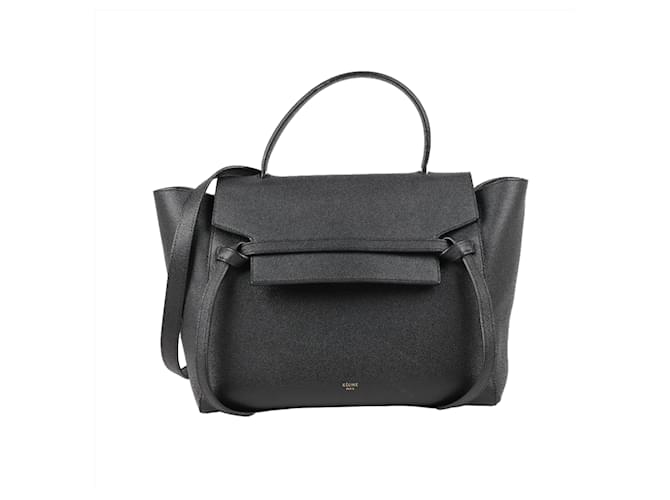 Céline Celine Bolsa Cinto Mini Couro 2way Bolsa em Preto  ref.1418047