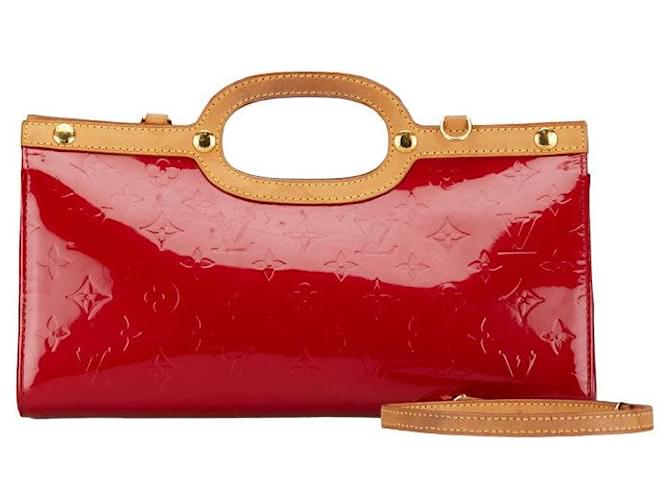 Louis Vuitton Monograma Vernis Roxbury Drive Bolsa de couro M91987 em boa condição Vermelho  ref.1418068