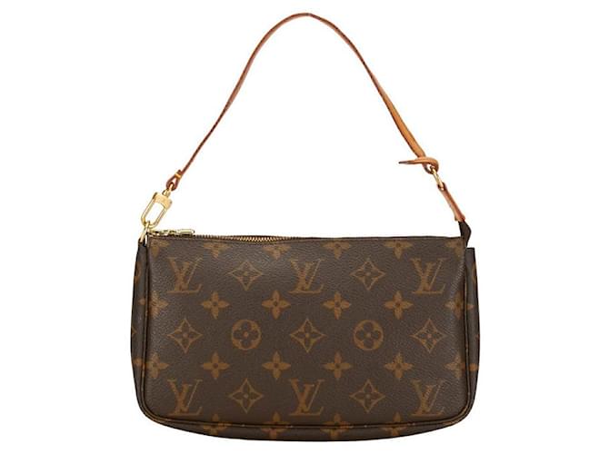 Louis Vuitton Monogram Pochette Accesorios Bolso De Hombro M51980 Cuero PVC en muy buen estado. Castaño Plástico  ref.1418075