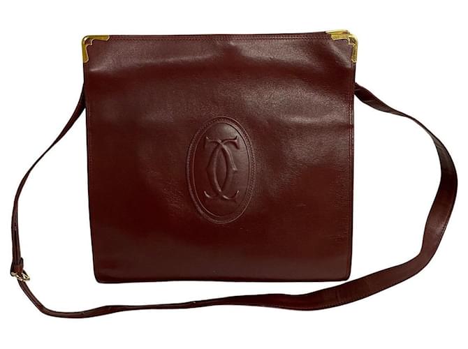 Borsa a spalla Cartier Cartier Must in pelle bordeaux T16550 in ottime condizioni  ref.1418099