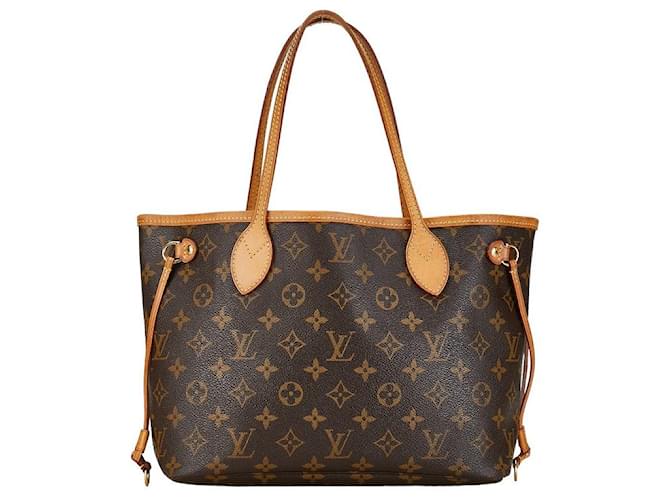 Louis Vuitton Monogram Neverfull PM Tote Bag M40155 aus braunem PVC-Leder in sehr gutem Zustand Kunststoff  ref.1418136