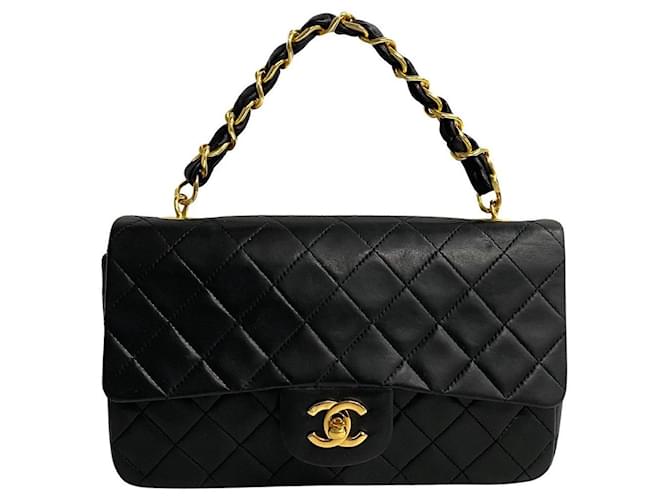 Bolsa de mão Chanel CC Matelassé com aba de couro em muito bom estado  ref.1418146