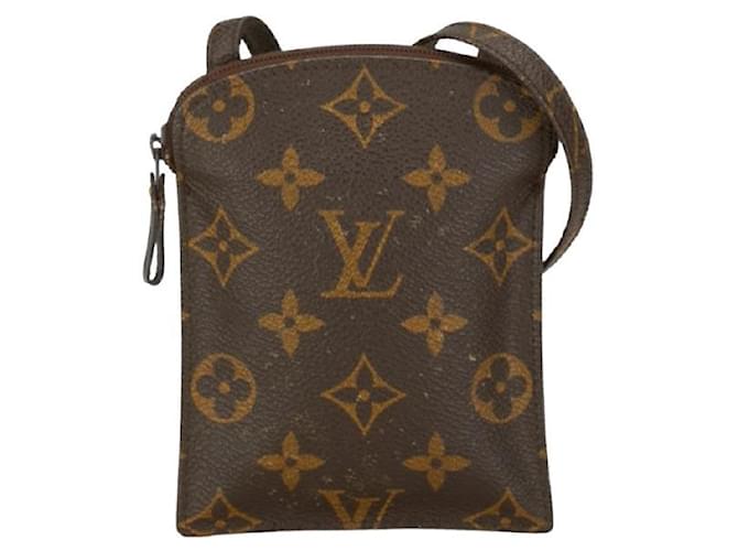 Bolsa de ombro Louis Vuitton Monogram Pochette Secret M45484 em muito bom estado Marrom Plástico  ref.1418170