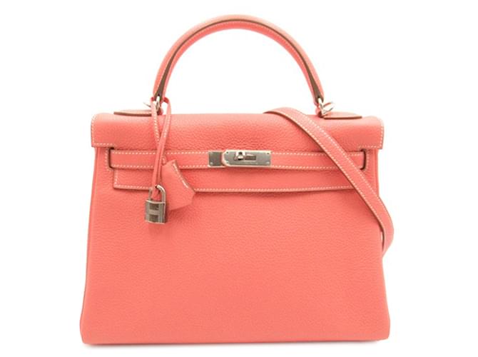 Hermès Rose Clémence Kelly Retourne 32 Cuir Veau façon poulain  ref.1418236