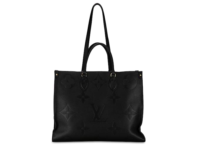 Louis Vuitton Black Monogram Empreinte Onthego Gm Preto Couro Lona  ref.1418264