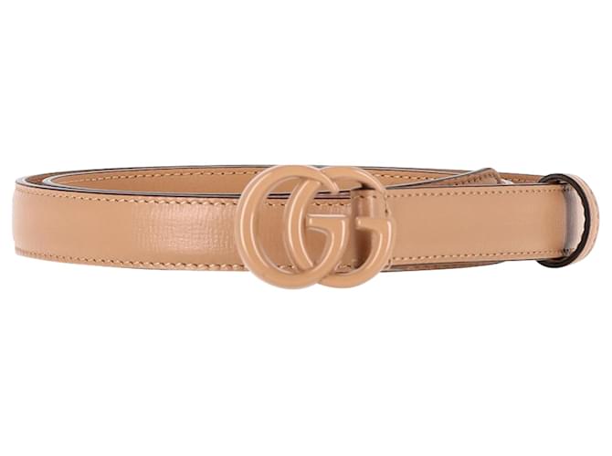 Gucci Azalea Double G Buckle Belt in Beige Leather  ref.1418304