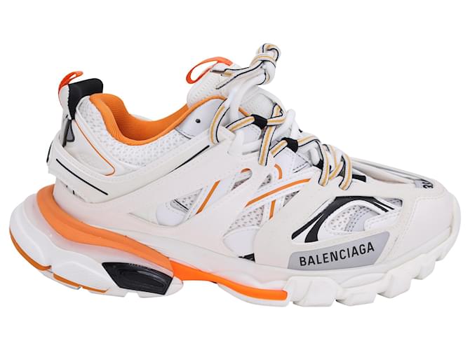 Balenciaga Track Sneakers in White Orange Polyurethane Cream Plastic ref.1418321 Joli Closet