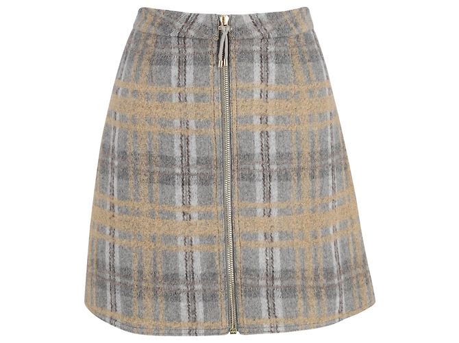 Acne Studios Plaid Mini Skirt in Grey Wool