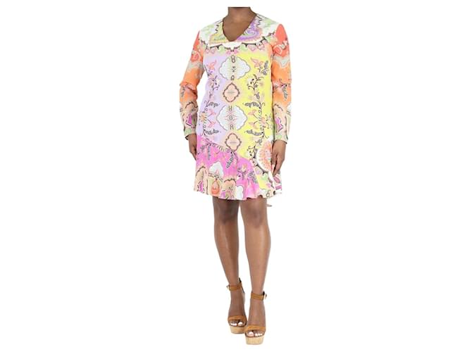 Etro Mehrfarbiges Seidenkleid mit Paisley-Print – Größe UK 14 Mehrfarben  ref.1418375