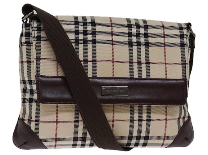 Bolsa de ombro BURBERRY Nova Check Canvas Bege Auth ep4340 Lona  ref.1418423