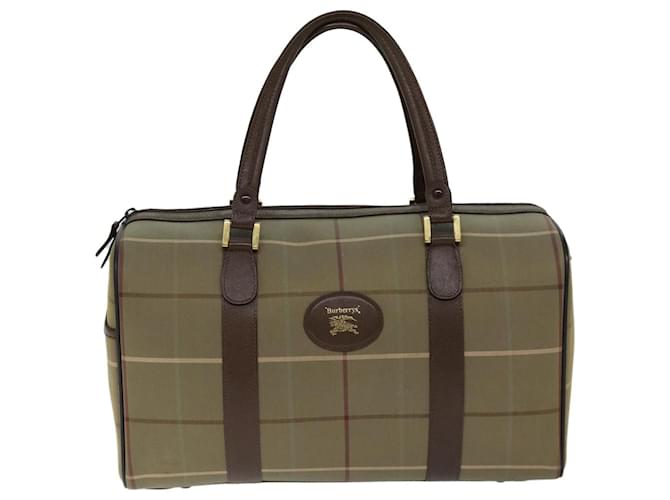 Autre Marque Burberrys Nova Check Boston Bag Canvas Beige Auth ep4373 Cloth  ref.1418431