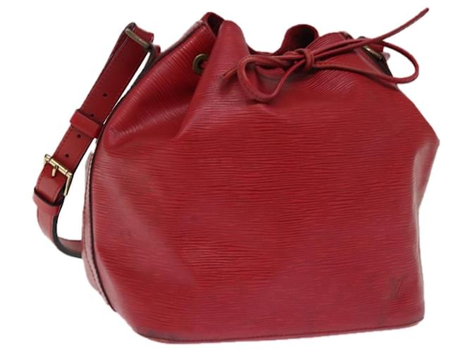 LOUIS VUITTON Epi Petit Noe Sac à Bandoulière Rouge M44107 Auth LV 76343 Cuir  ref.1418455