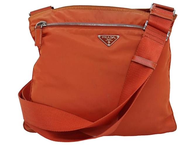 PRADA Shoulder Bag Nylon Orange Auth 77079  ref.1418464