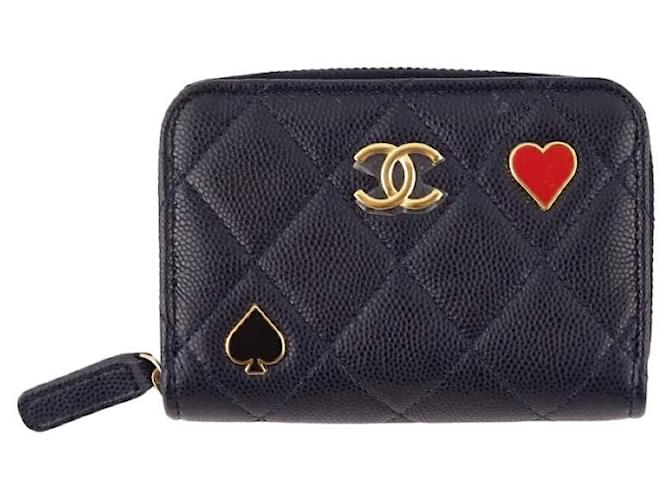 Chanel Portefeuille en cuir Bleu  ref.1418495